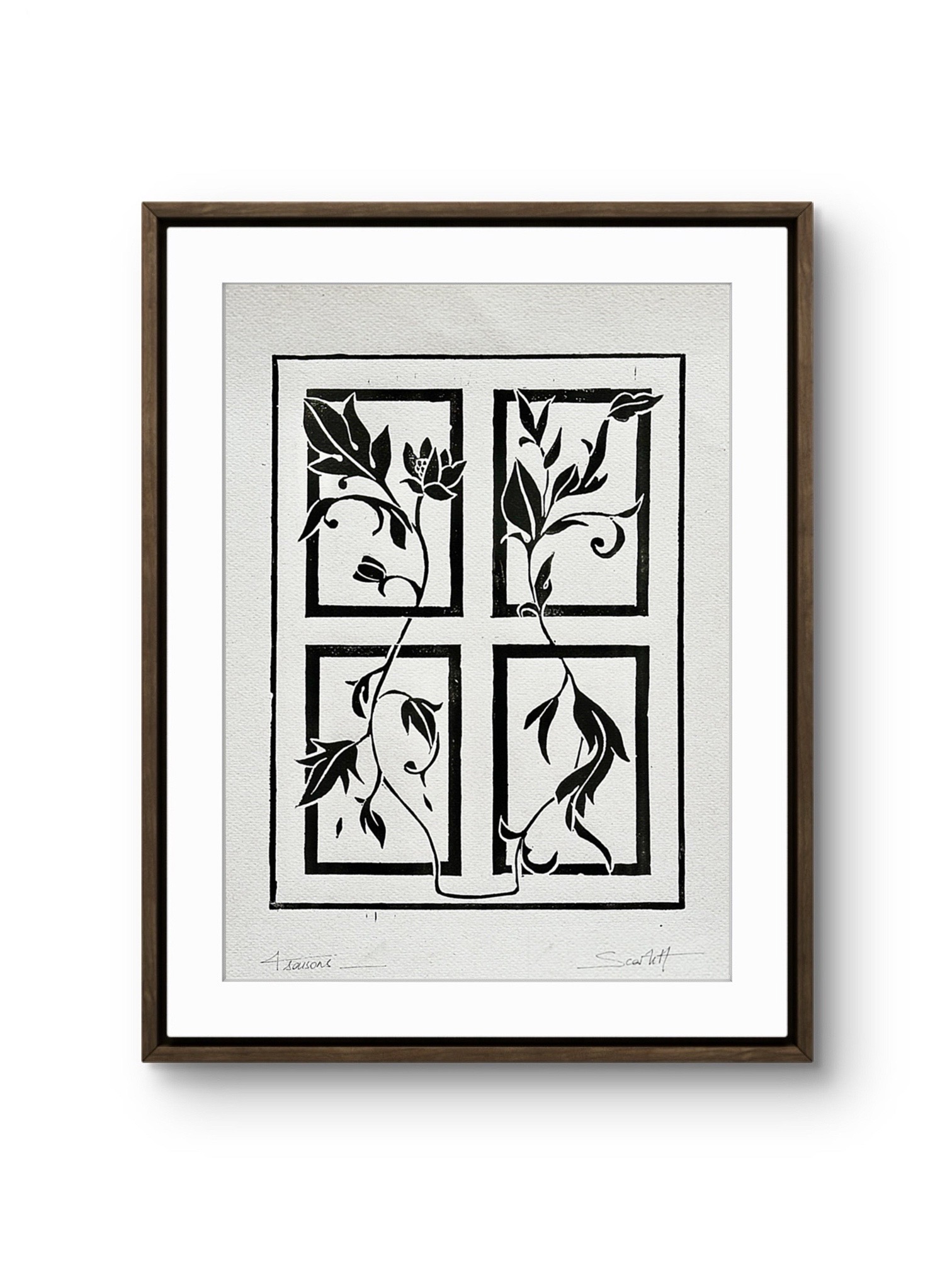 Linogravure série 'Linogravures - 4 saisons'
