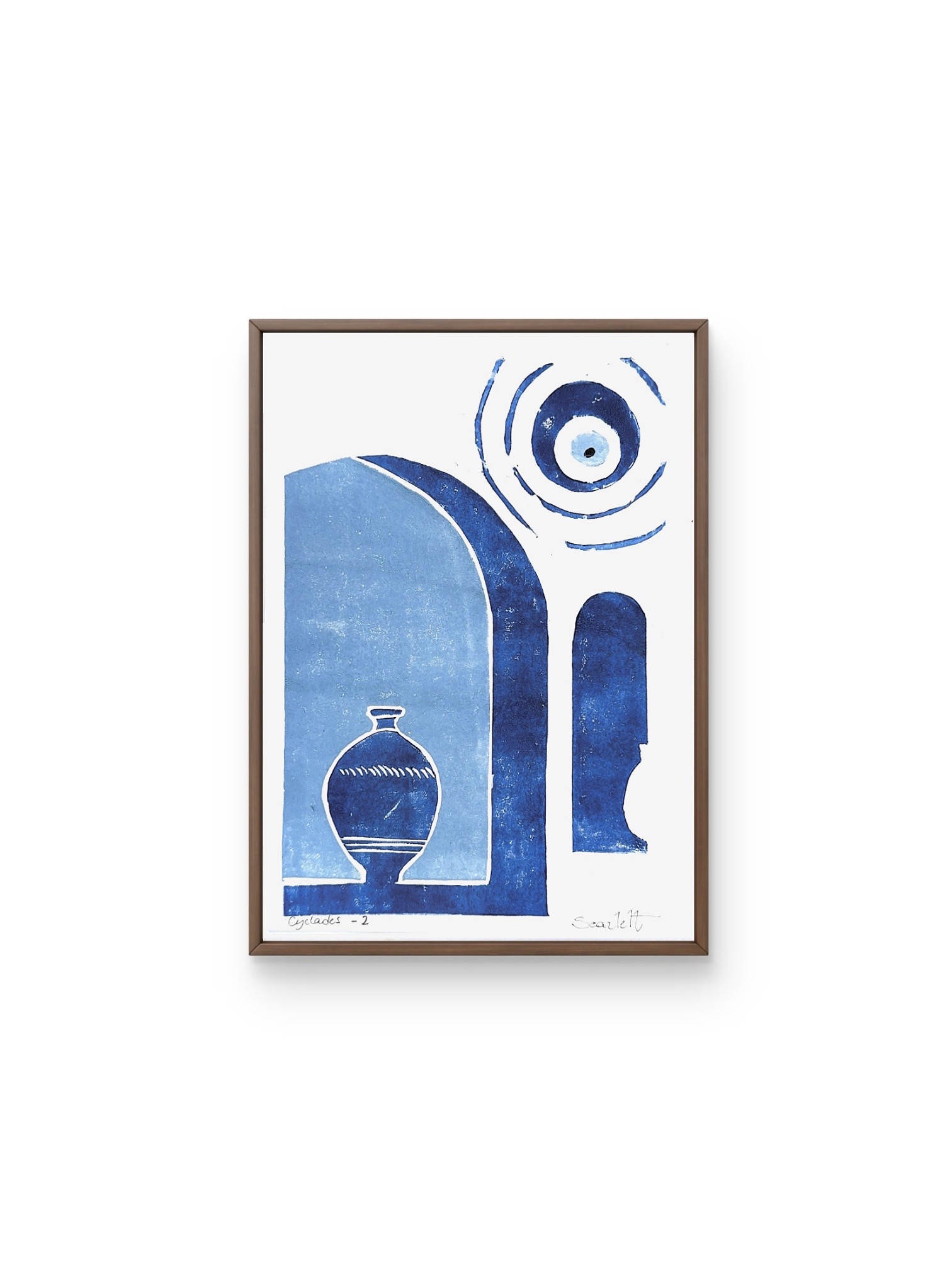 Linogravure série 'Linogravures - Cyclades'