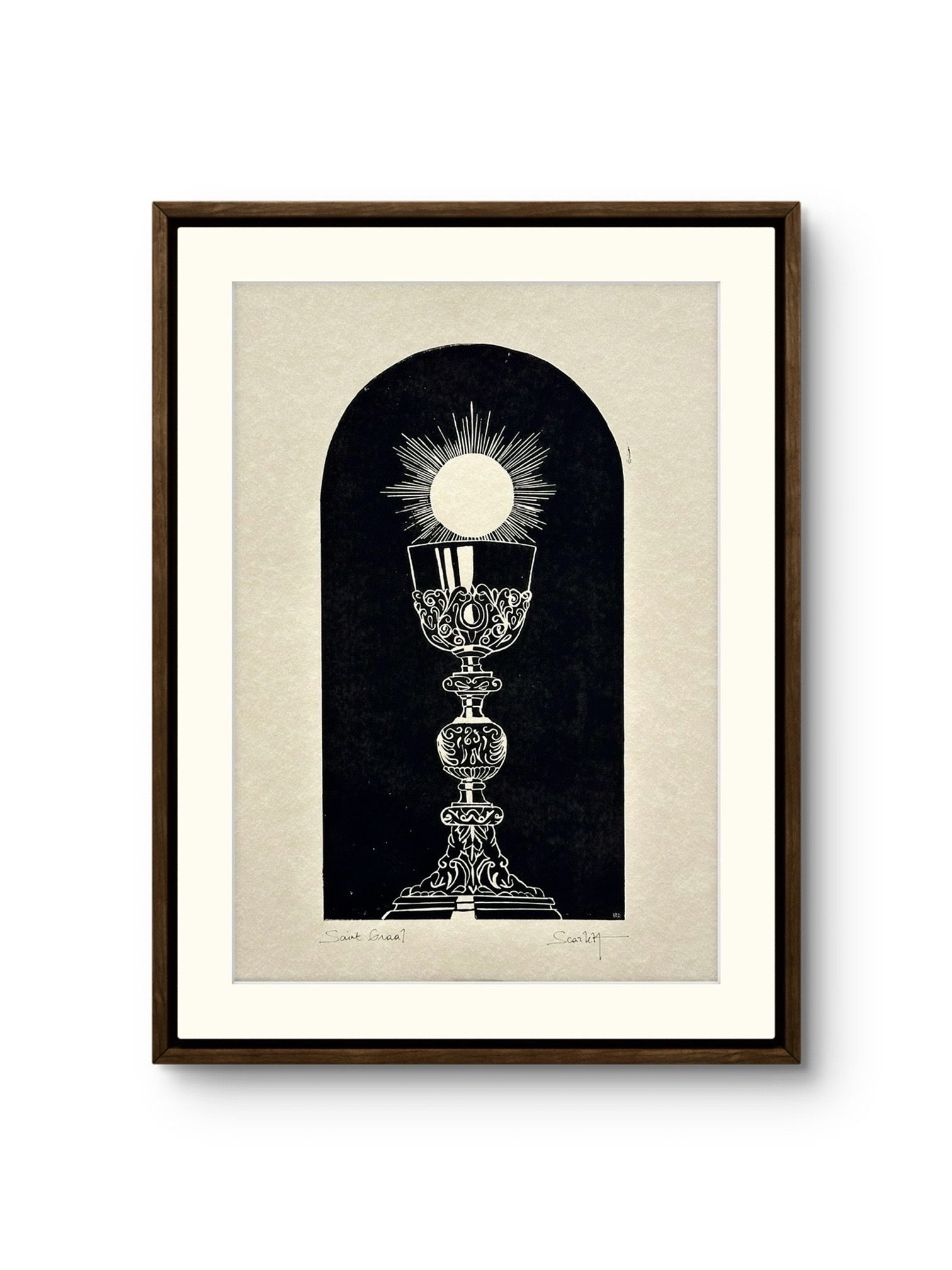 Linogravure série 'Linogravures - Saint Graal'